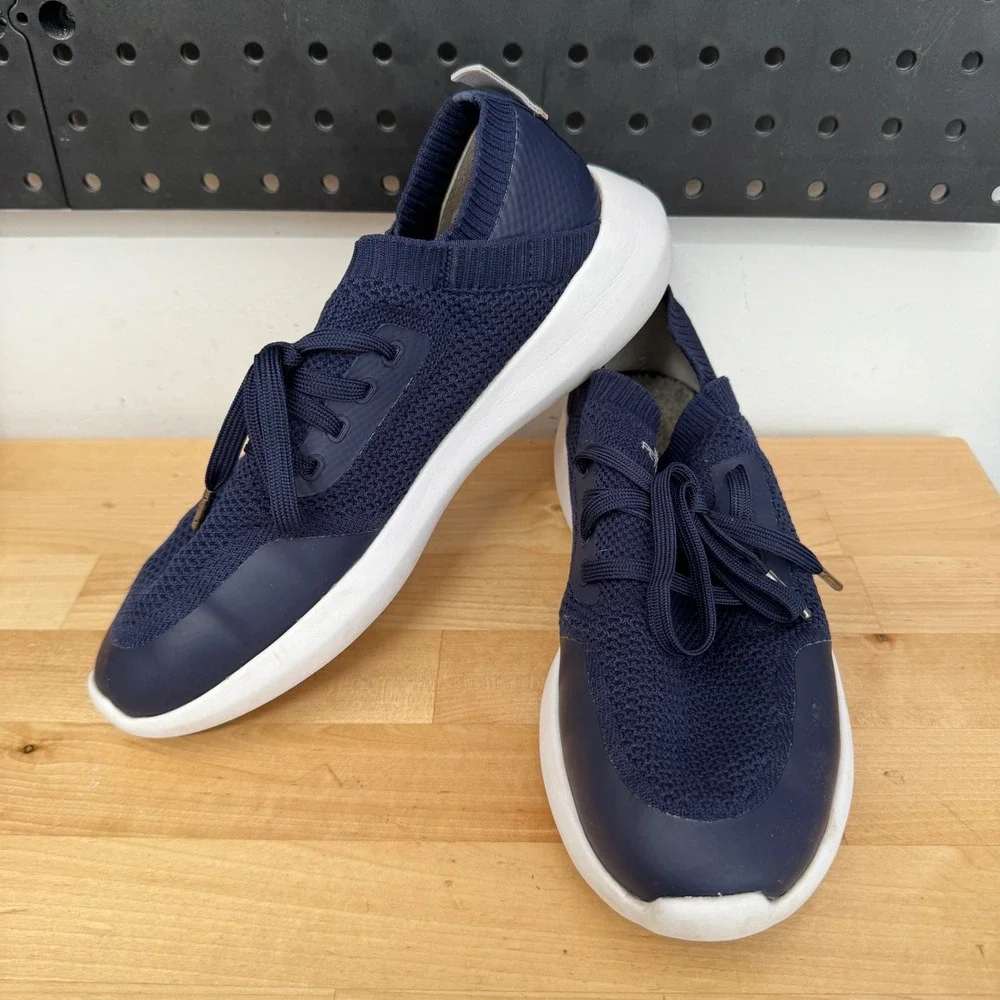 Peter Millar Hyperlight Apollo Navy Knit Sneakers Mens 8.5 LA21EF01